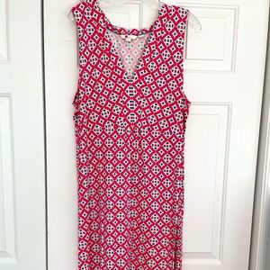 BODEN V NECK SUNDRESS US 20/22 LONG - STRETCH JERSEY FABRIC